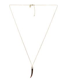 michael kors horn pendant necklace golden|Women's Gold Necklaces .